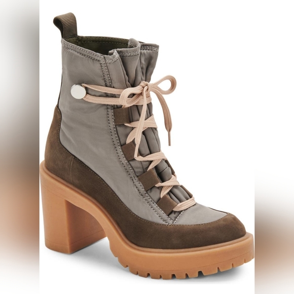 Dolce Vita Celida Lace Up Boots in Olive - Picture 3 of 4